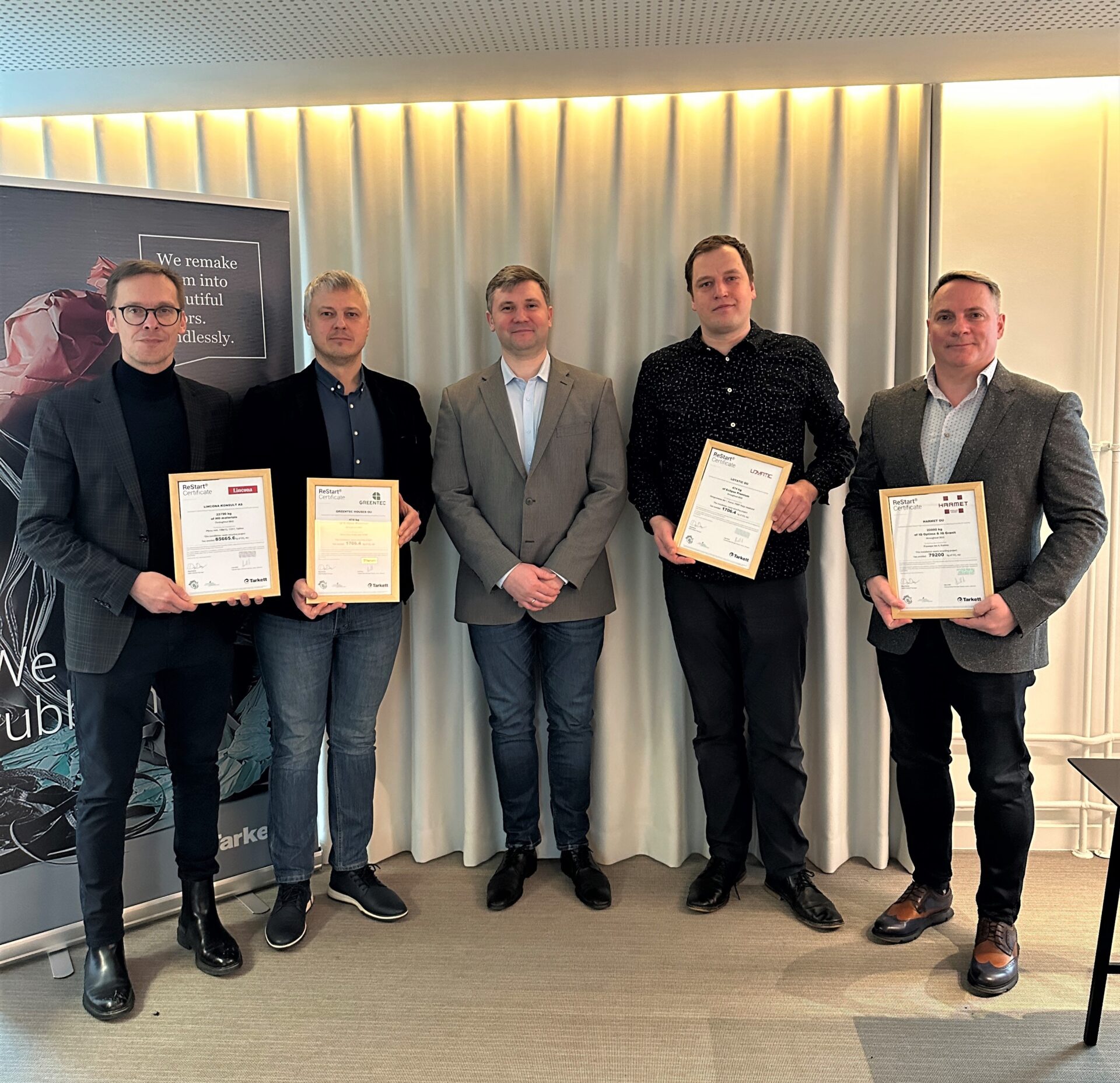 Lincona ja Tarkett tunnustasid ReStart programmis osalevaid Eesti ettevõtteid